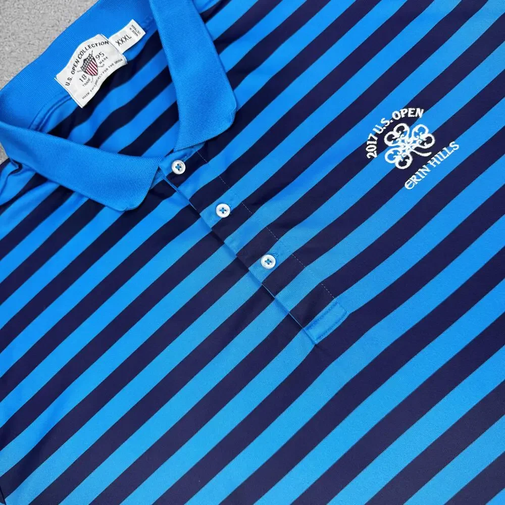 2017 U.S. Open Erin Hills Shirt Polo Mens 3XL Blue Stripe Golf USGA Tournament